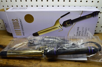 Hot Tools Pro signature Gold Curling Iron | Long Lasting, Defined Curls (1 in)