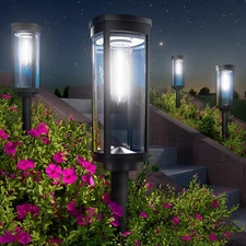Bright Solar Lights Outdoor 6 Pack, Solar Pathway Lights Waterproof IP65.