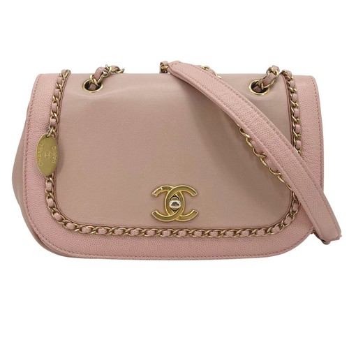 Used CHANEL Shoulder Bag AS0371 Chain Around Flap Bag 27 Series Pink Leather Wom