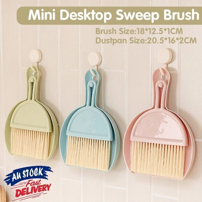 1PCS Mini Desktop Sweep Cleaning Brush Keyboard Brush Small Broom Dustpan Set AU