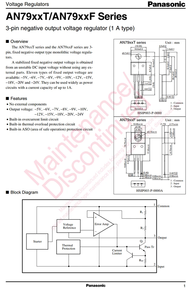 5X AN7906T PANASONIC Negative Linear Voltage Regulator 6V 1A TO-220 Fixed Output - Image 3 of 4