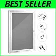 SWANCROWN 28x20 Inches Enclosed Notice Case – Secure Wall-Mounted Bulletin Board