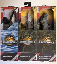 Mattel Jurassic World Rebirth Tyrannosaurus, Spinosaurus  Mosasaurus Set  D4 