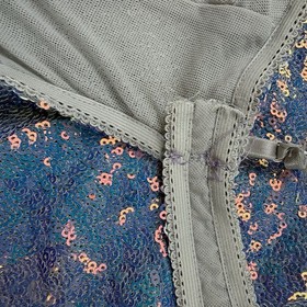 For Love And Lemons Skivvies Opal Low Plunge High Cut Sequin Bodysuit Size L  