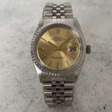 1975 Rolex Datejust Oyster Perpetual 1603 Engine Turned Bezel Vintage Watch