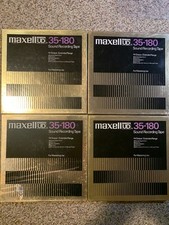 Lot of 4 used Maxell UD 35-180 10.5" reel to reel tapes, 1/4"