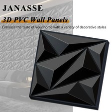 20 Pack 3D PVC Wall Panels for Interior Wall Decor, 12x12 Black Wall Panels, ...