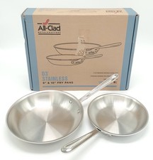 All-Clad D3 Stainless Steel 3-Ply Bonded 2pc 8" & 10" Fry Pan Set