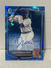 2025 Bowman Sapphire D'Angelo Ortiz Chrome Auto /199 #CPS-DO 1st Red Sox