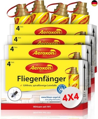 Fliegenfänger 16 Stück - Fliegenfalle Innenbereich, Klebestreifen, Giftfrei Obst