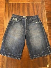 Y2K ENYCE Jorts Shorts Men 36 Blue Denim Jeans Skate Hip Hop Baggy Vintage 90s