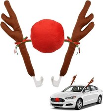 Car Reindeer Antler Kit and Nose, Reindeer Christmas Decoration for Car Window R