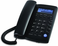 Y043 Corded Landline Telephone with Caller ID  Call Waiting - Black Elegance