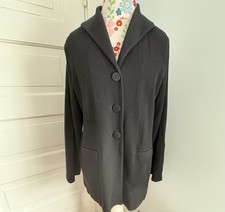 Eileen Fisher Black 3-Button Blazer/Jacket. Petite Medium. Capsule. Elegant