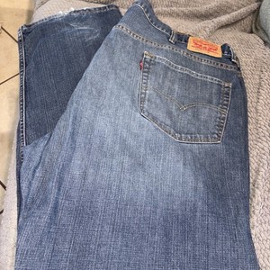 Levis 550 Jeans Mens 48x32 Blue Baggy Loose Distressed Straight 5 Pocket 90s Dad