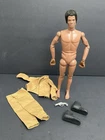 Vintage Gi Joe Black African-america with hard hands 1966 fuzzy hair Hassenfeld