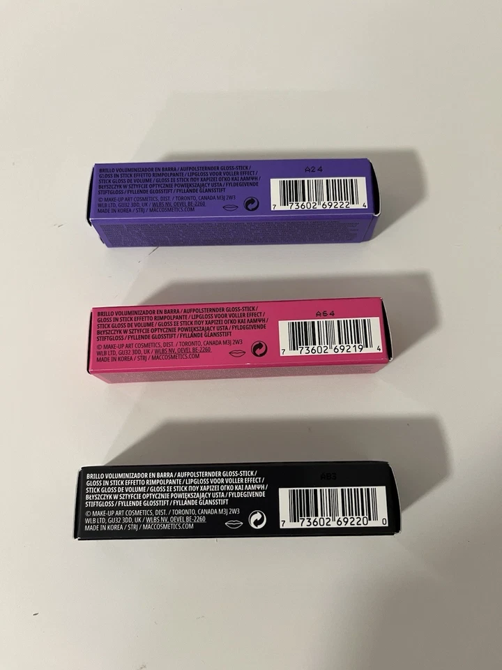 Set of 3 Mac Squirt Plumping Gloss Stick Lip Jet, AMPED, Violet Beta, New in Box - Image 2 of 3