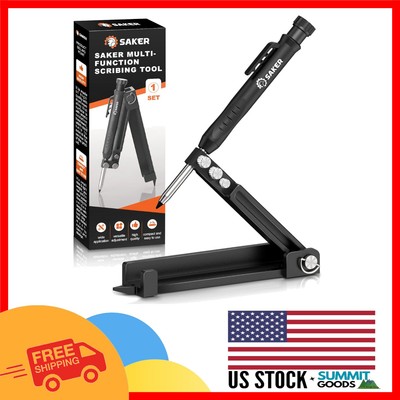 Durable Aluminum Alloy Scriber Tool - 5.5in Adjustable Black Construction Pencil
