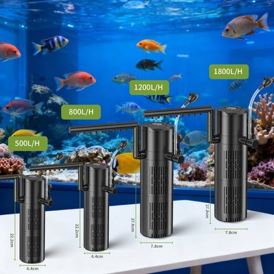 500-1800L/H Aquarium Fisch Tank Innenfilter mit 6-10W UV Sterilisator Klärpumpe