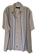 Nat Nast Luxury Originals Silk Bowling Shirt Men's Size XL Beige