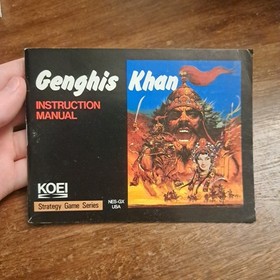 Genghis Khan (Nintendo NES, 1990) - Complete W/Map - Tested - Authentic