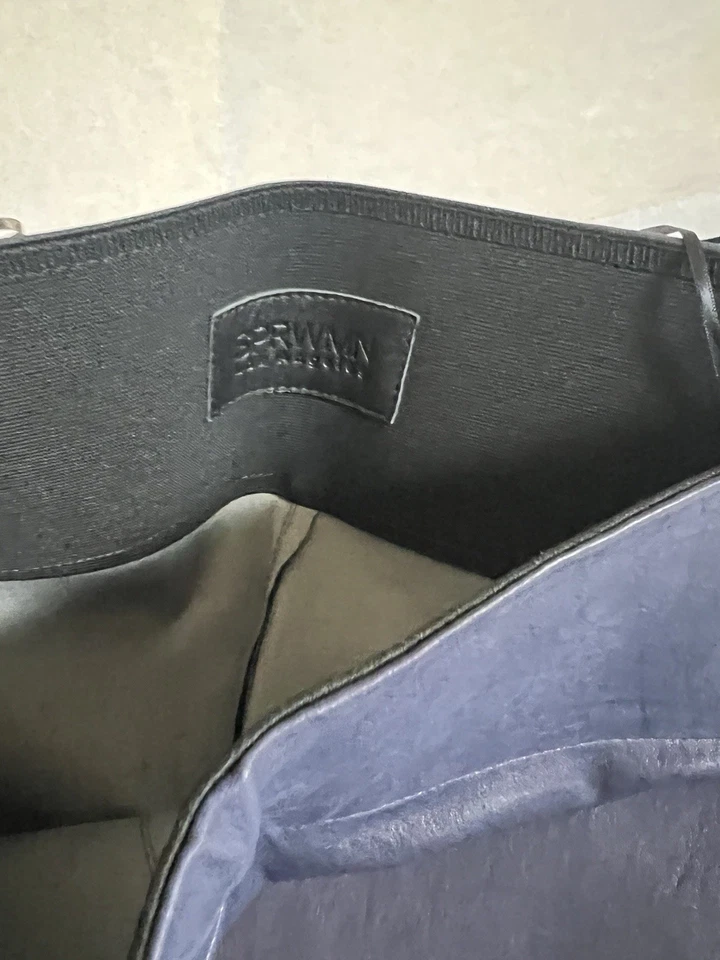 without tags SPRWMN NAVY Leather Flare Legging 24 Inseam SIZE S G2U - Image 3 of 4