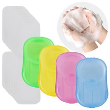 Soap Paper Sheets, 400 Sheets Mini Portable Disposable Travel Soap Boxes Hand...