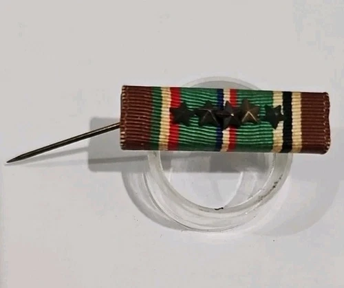 WW2 EAME Military Campaign Medal ETO Ribbon Bar w 5 Bronze Stars PERIOD ORIGINAL