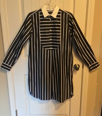 Polo Ralph Lauren  Black & White Striped Shirt Dress - Size 8