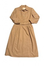 Vintage Pendleton Virgin Wool Skirt Suit Set Camel Tan Size 8 Jacket Skirt USA