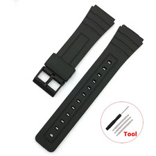12/14/16/18/20/22Mm Silicone Rubber Strap for Casio W800H A158/168 AE1200/1300 F