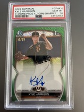 2023 Bowman - Chrome Prospect Autographs Kyle Harrison #CPA-KH Green PSA 10