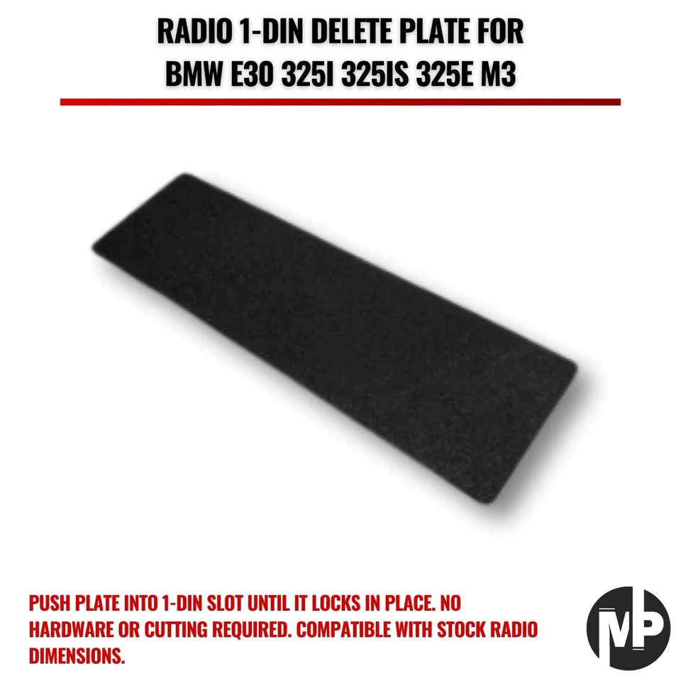 Radio 1-DIN Delete Plate For BMW E30 325i 325is 325e M3 Foto 3 de 4