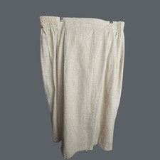 Beige Skirt Elastic Waist Back Womans Plus Size 24 Made In USA 1990's JJ4221