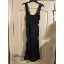 ASTR Women's Black Sleeveless Lace Accent Long Gown Formal Nightdress XS