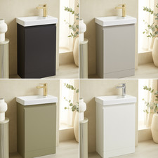 450mm Cloakroom Vanity Unit & Basin | Handleless | Soft Close | Compact