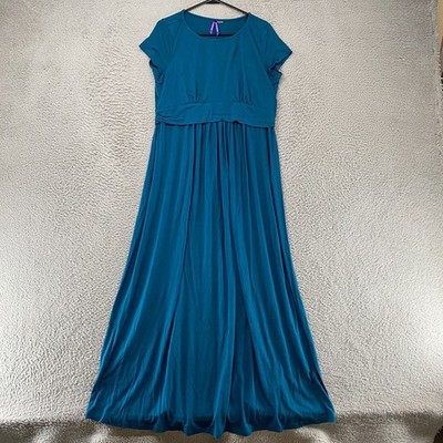 Seraphine Maxi Dress Womens 14 Blue Maternity Nursing Jersey Maternity