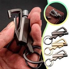 Permanent Match with Bottle Opener Metal Keychain Lighter Flint Matchstick- Gray