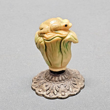 Netsuke Frosch aus Taguanuss geschnitzt  asiatische Schnitzerei 7 cm  Japan