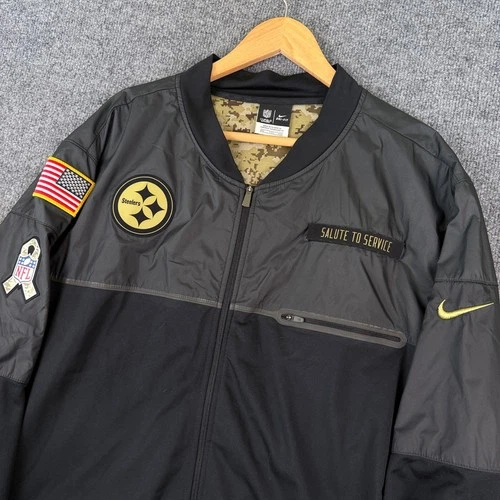 Nike Pittsburgh Steelers Salute To Service Bomber Jacket Mens 2XL NFL 804376 - product listing photo