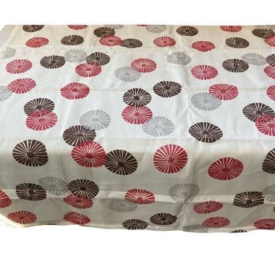 57'' x 53''''Kasa'' Groundworks Handprinted Modern Fabric Red, Gray, Brown 2009 READ