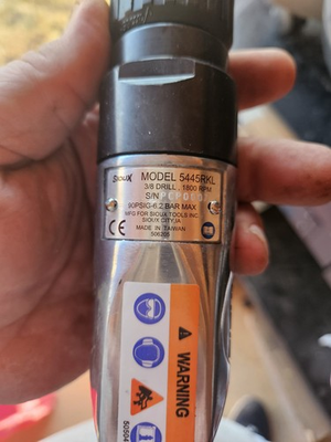 #ad #ad Sioux Pneumatic 3 8 Keyless Chuck Drill With F W. Like New. Never Used. $125.00