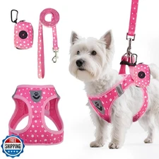 PAWCHIE Dog Harness and Leash Set, Step in No Pull Soft Pet Harness, Reflecti