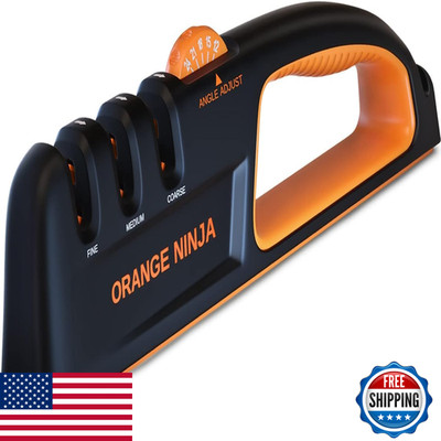 5 Precision Adjust Knife Sharpener- 3-Stage Premium Kitchen Knife Sharpener To