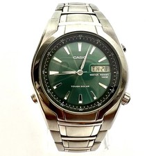 Casio Solar Tough 3318 MTP-1226 100m Green Face Digital  Analog New Battery