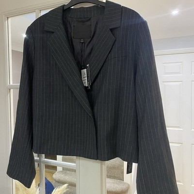 Autograph M&S Slate Grey Mix Wool Blend Smart Jacket Size 22 New With Tags