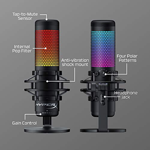 HyperX QuadCast S Standalone Microphone RGB Lighting For Streamers