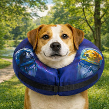 Inflatable Dog Recovery Collar Soft Donut Cone After Surgery Anti Lick