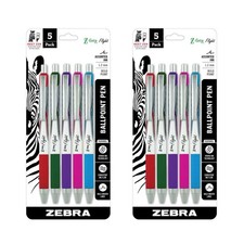 LOT OF 2 Zebra Pen Z-Grip Flight Retractable Ballpoint Pen, Bold Point Assorted