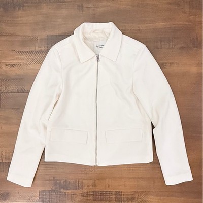 Abercrombie & Fitch Cream Zip Up Preppy Jacket Womens XS NEW | eBay